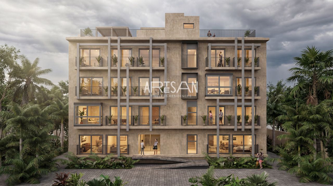 Artesan full building elevation, daylight render