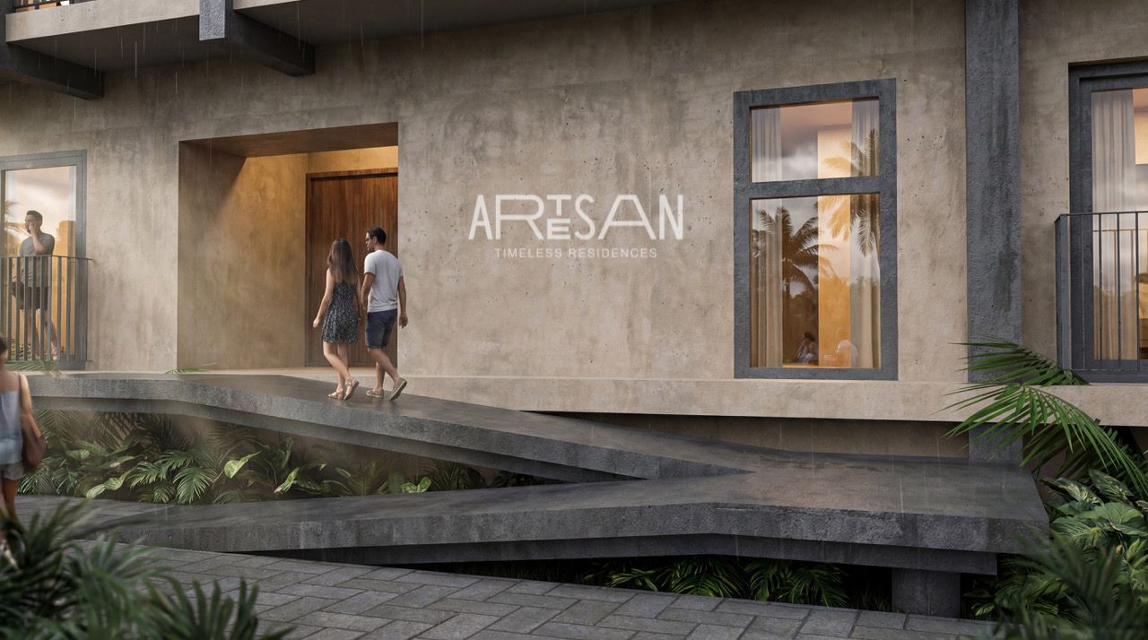 Ground-floor entrance walkway at Artesan