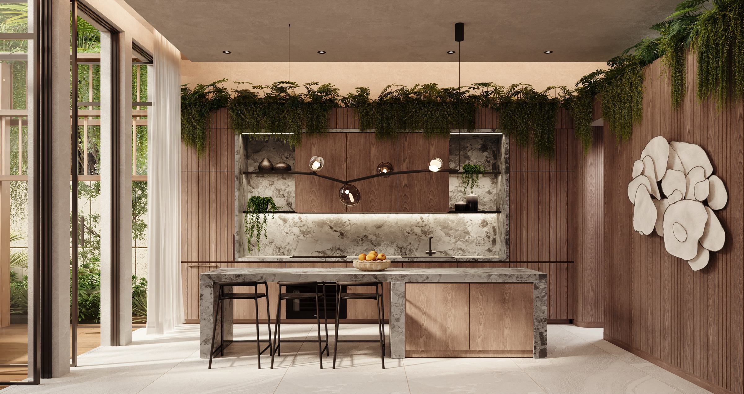 Villa Rame kitchen, render