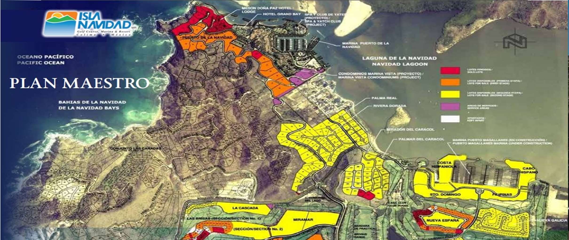 Isla Navidad master plan, colored by land use