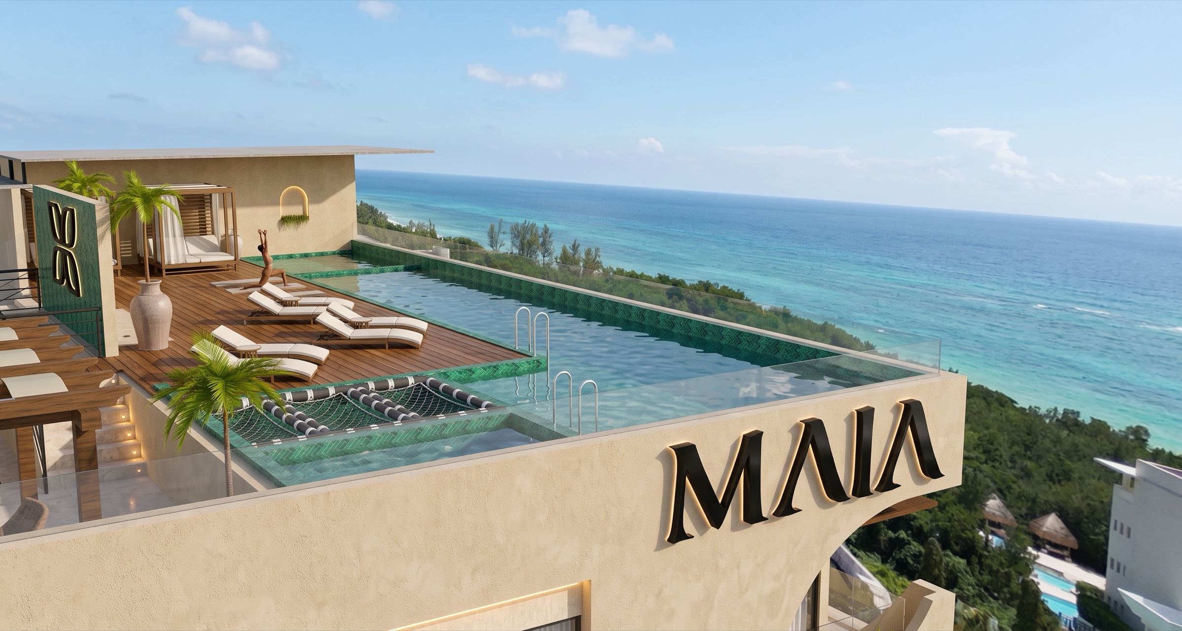 Developer render of the roof-garden infinity pool