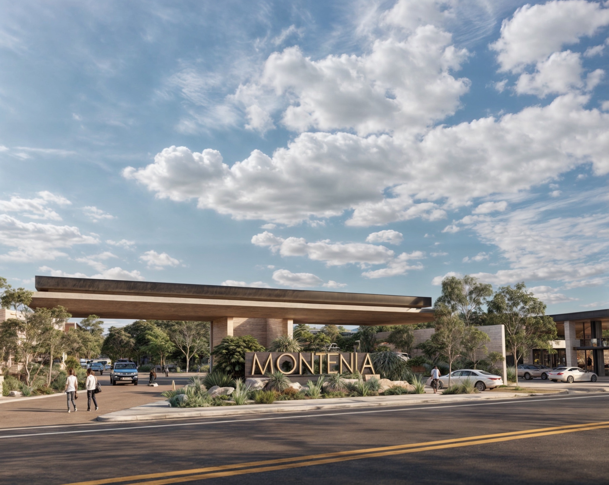 Rendering of the entrance drive at Costa Montenia