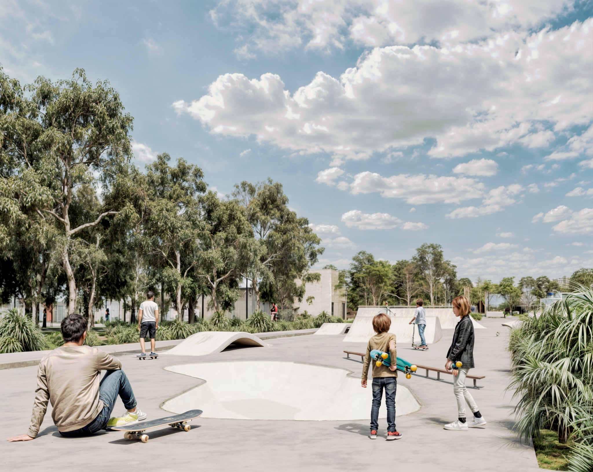 Rendering of the skate park at Costa Montenia