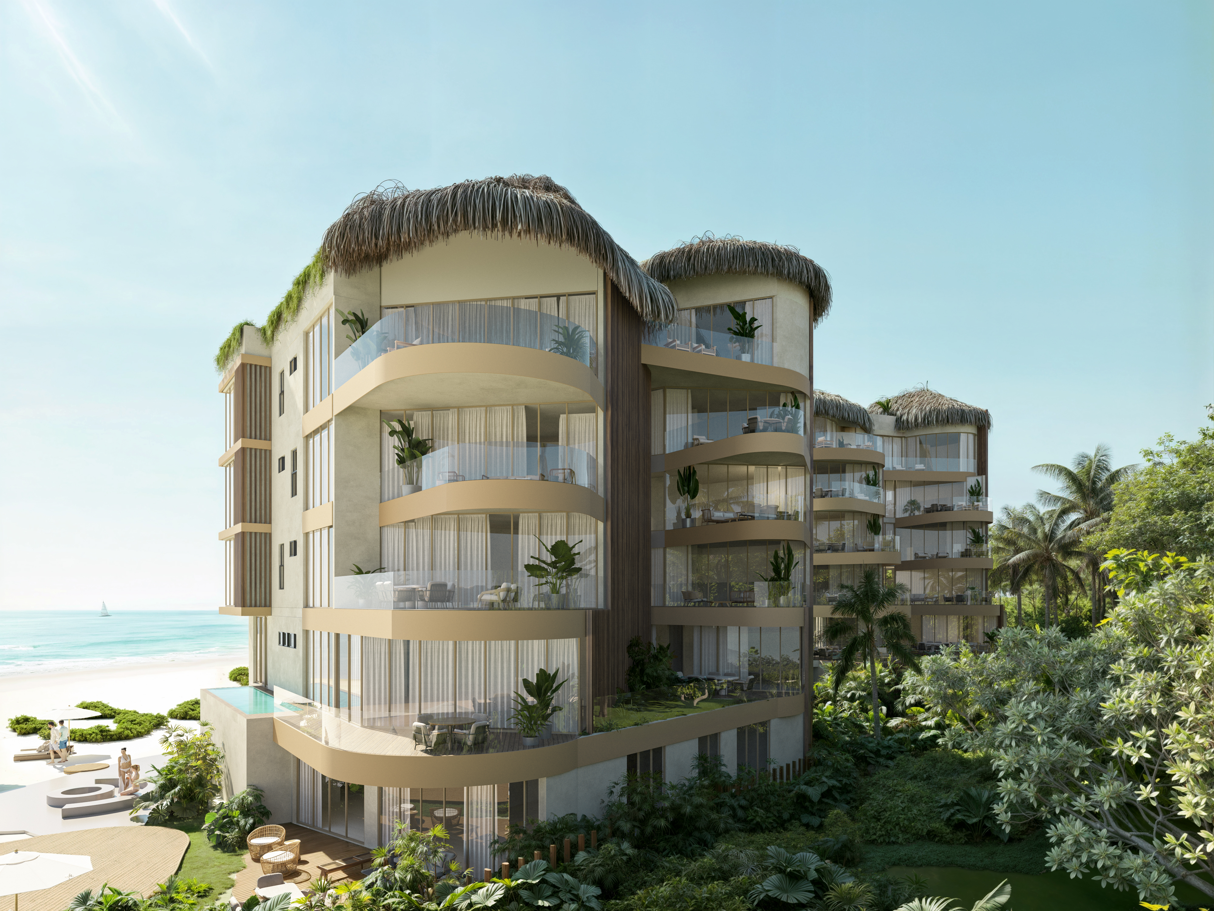 Rendering of Naomi Beach seen from the beach