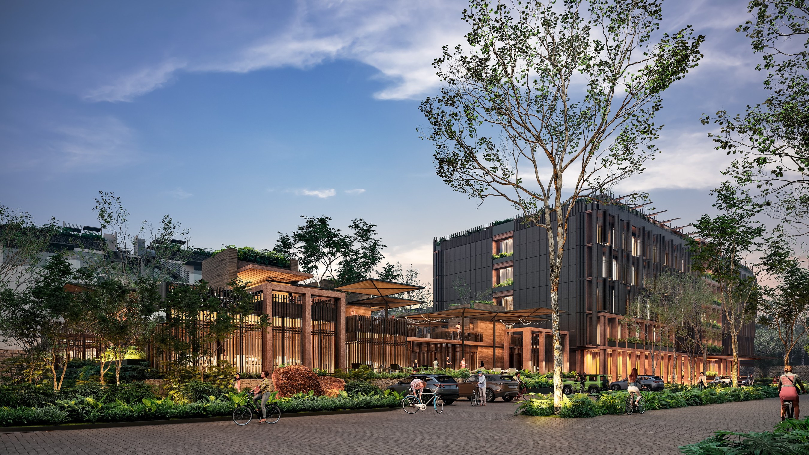 Rendering of Naomi Selva, a mixed-use village inland from Playa del Carmen