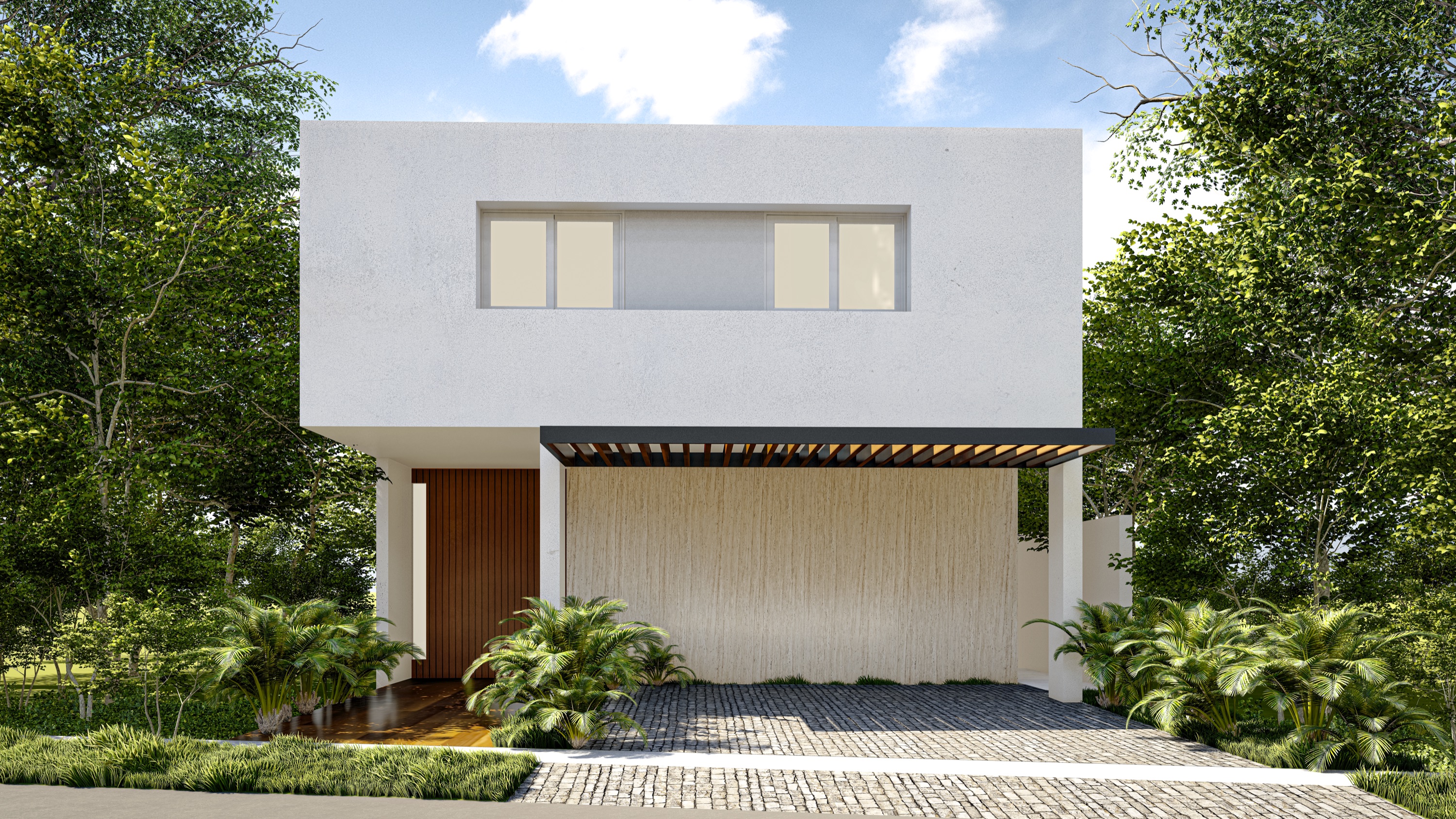 Rendering of the front elevation of Casa Mía