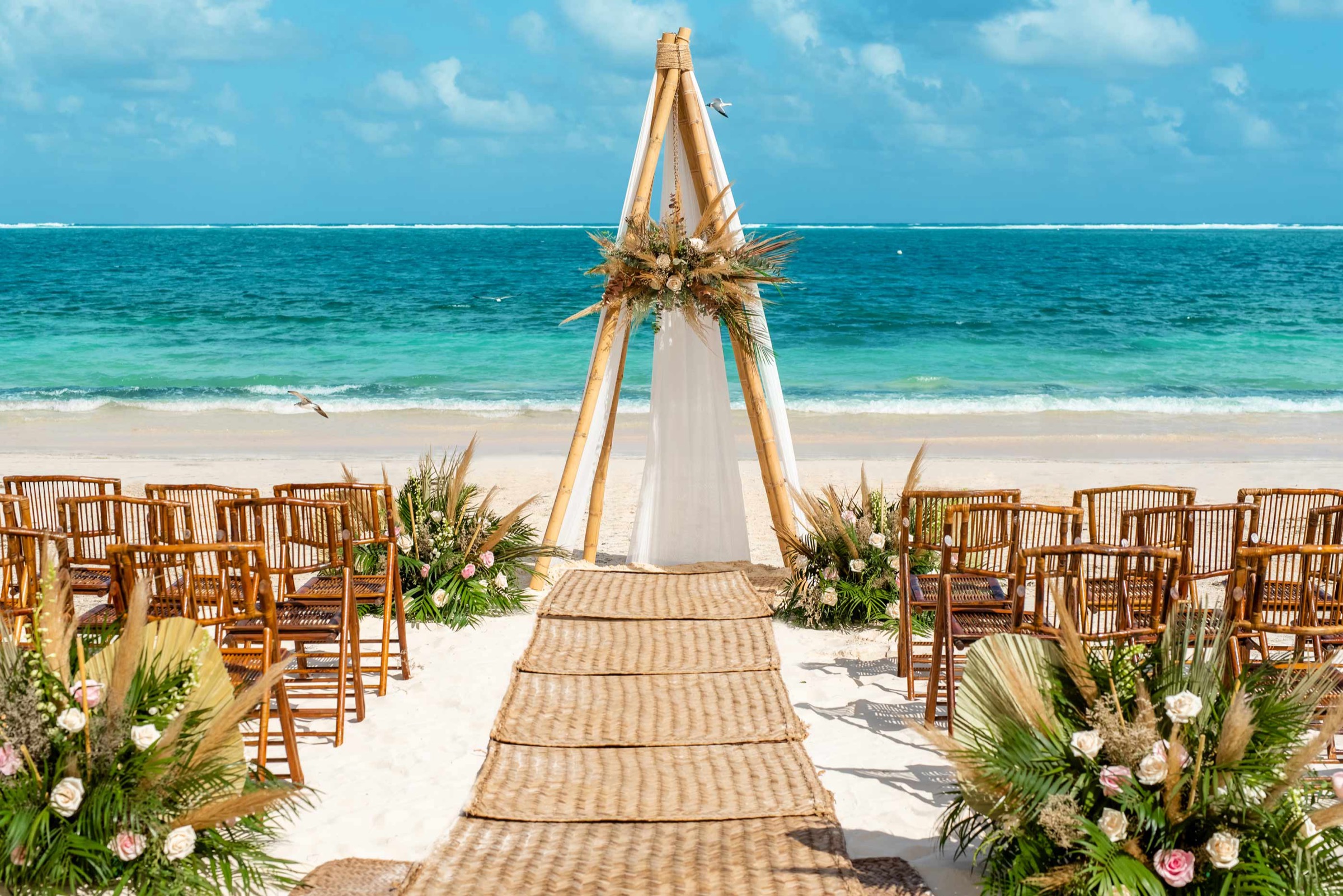 The beach directly in front of the property