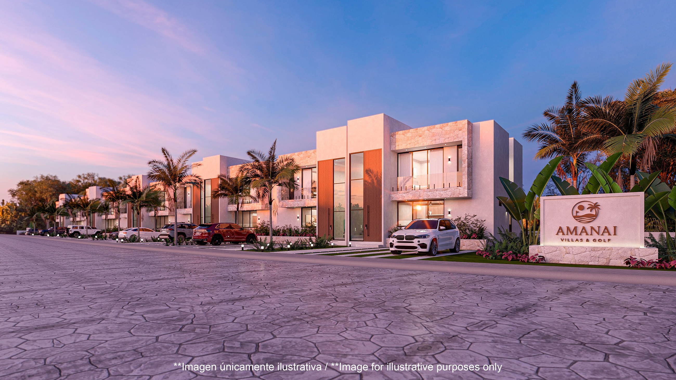 Exterior render of an Amanai Villas & Golf residence