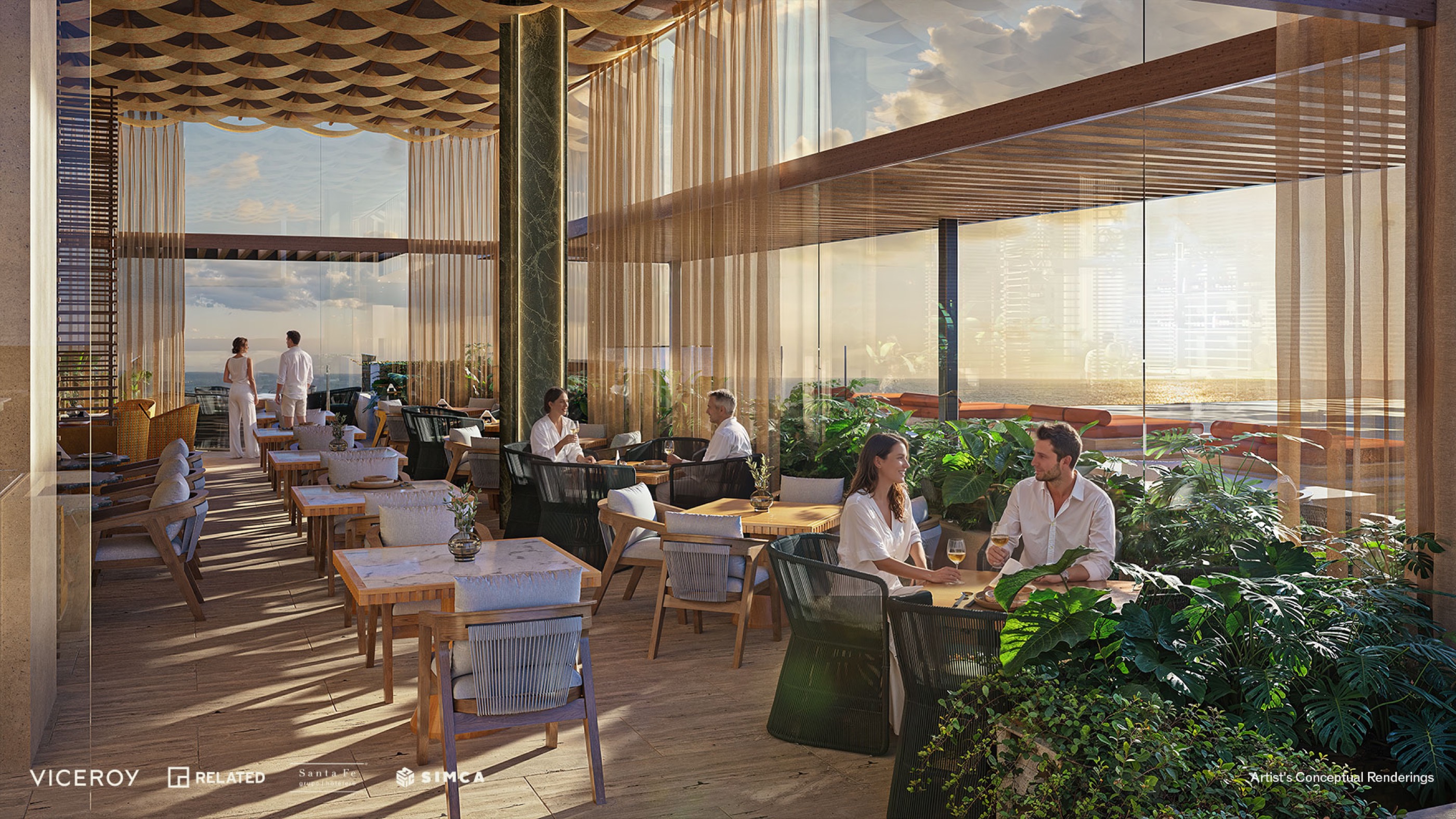 Ocean-view restaurant terrace